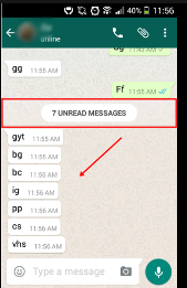 how to make whatsapp message unread