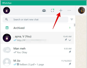 How to WhatsApp yourself on PC or WhatsApp web- Click on the plus icon of the upper right corner of the contact list. Now select new group of sun and at the participant you want to add in your group then click on the next icon at the bottom. Now enter group name and click on check mark. If you want to make your messages invisible to other group participant you have to remove them. Just click on the group info option and right click on the contact you want to remove. A popup will appear to select the remove button