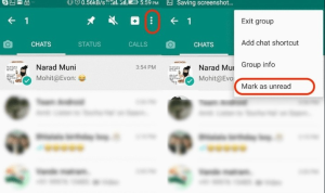 how to make whatsapp message unread