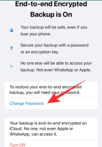 how to disable end-to-end encryption in whatsapp