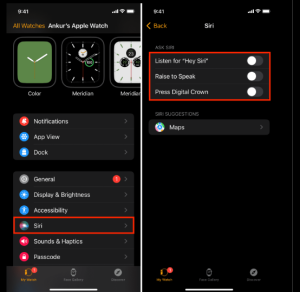 how to silence Siri on apple watch