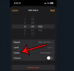 how to change the alarm sound on iphone 13