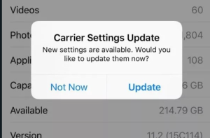 how to update carrier settings on iphone