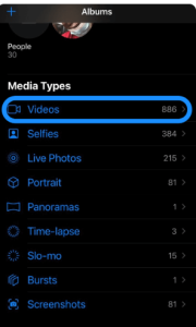 1. Open the photos app and select the videos section to open the video.