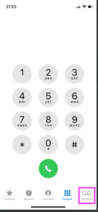 1. First open the phone app and select the Voicemail option at the bottom at the corner.