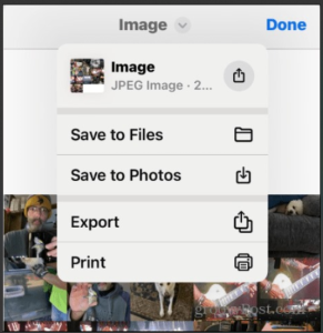 5. Then it will show a finished product with the collected photo as a college and you can select on the image option to set the location where you are going to save the college you have created. If you are satisfied then select the done button.