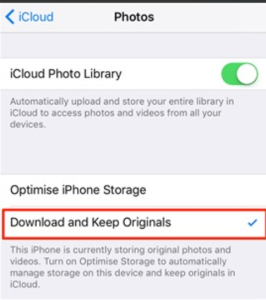 Turn off the optimized storage feature-