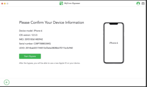4. No click on to the next button to jailbreak your device and confirm your device information by clicking on start bypass.