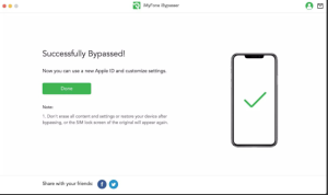 5. Now you will be shown that you will bypassed successfully and click on the done.