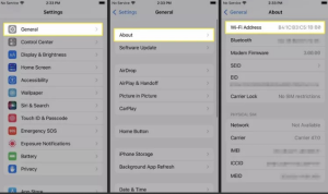 Let's see how to find MAC address on iPhone with general settings-